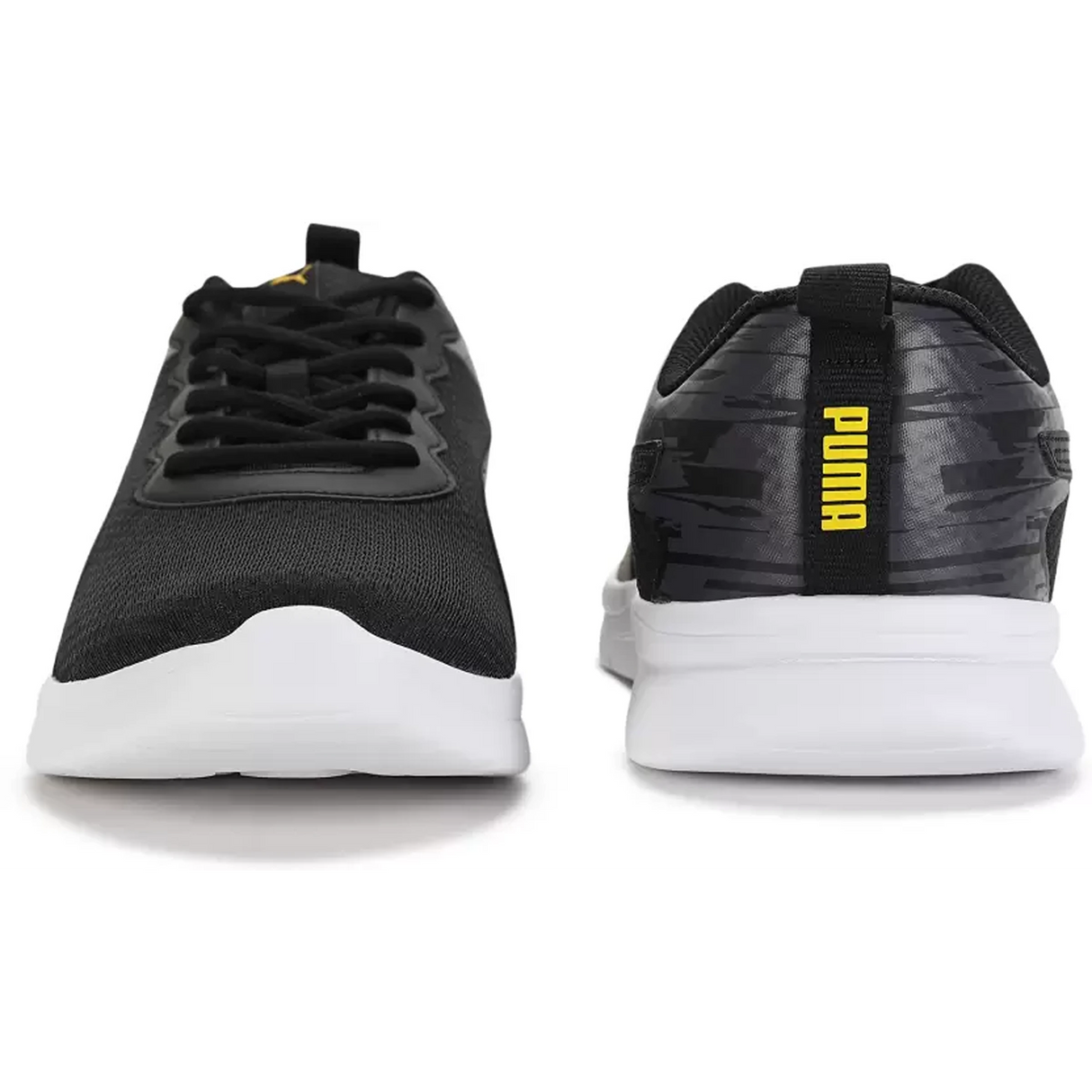 Puma Mens Ultragrip Dark Coal-Black-Pele Yellow Running Shoe (31076201)