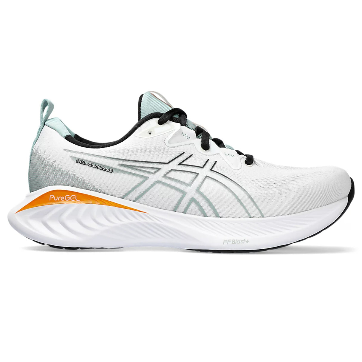 Asics GEL-CUMULUS 25 Sports Running Shoes White/Black 1011B621
