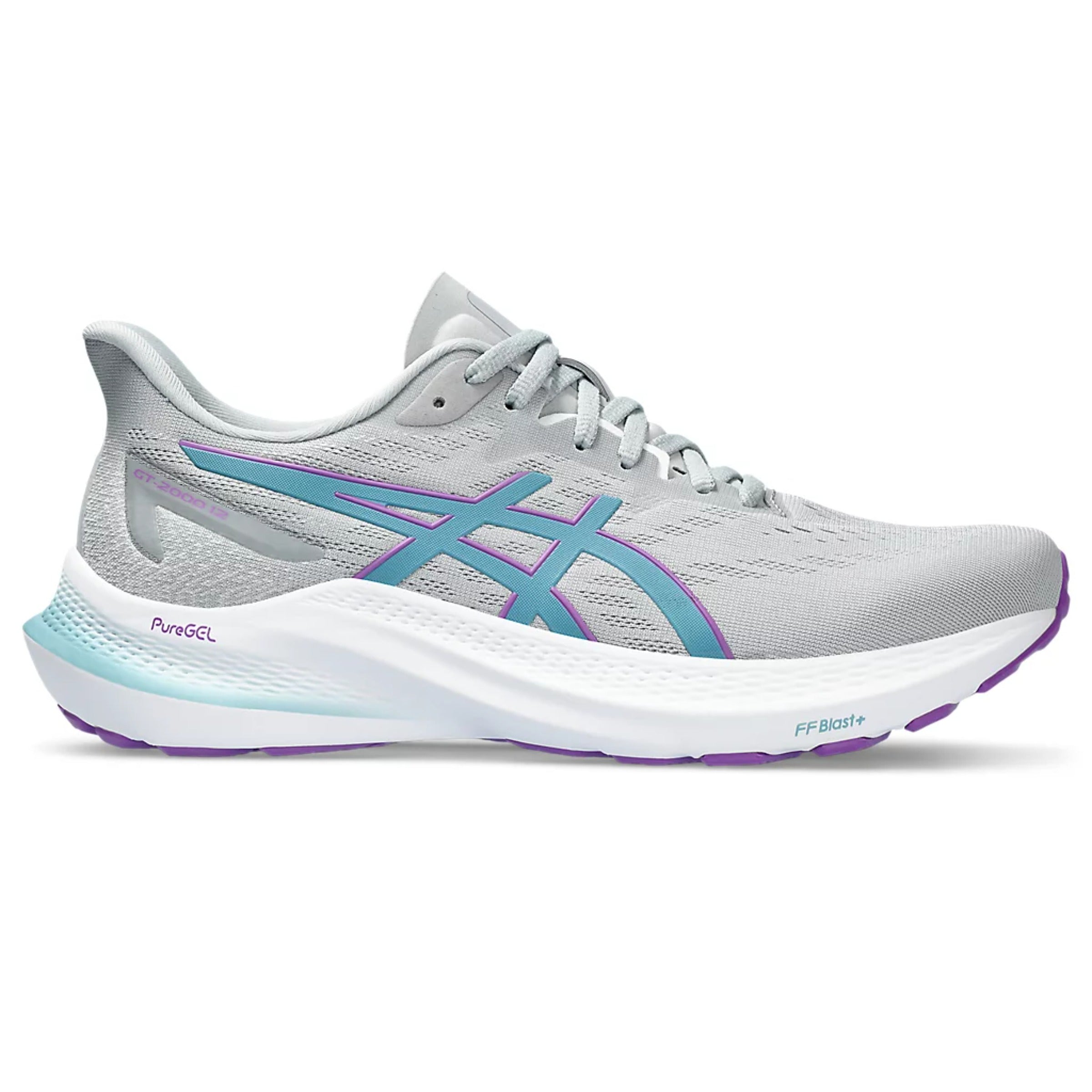 Asics GT 2000 12 Sports Running Shoes Piedmont Grey Gris Blue 1012B506