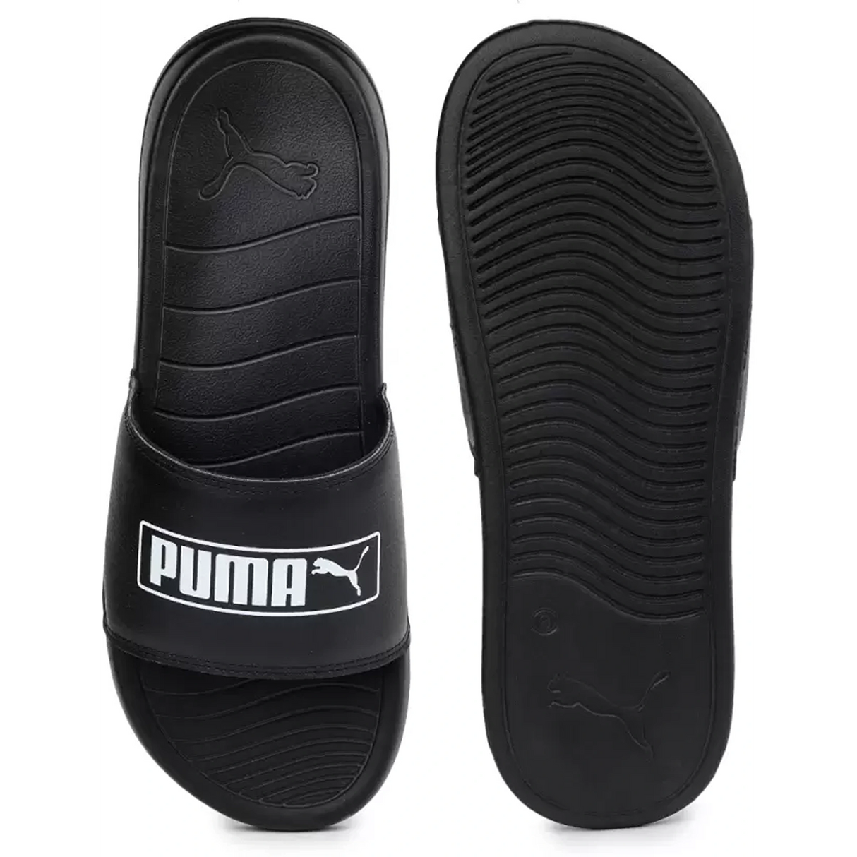 #Exclusive Puma Alvi Men Slides (Black) Men Slides  (Black, White 8) (39677301)