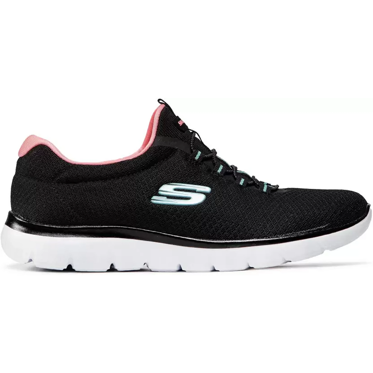 SKECHERS SUMMITS Walking Shoes For Women  (Black, Pink) (12980-BKPK)