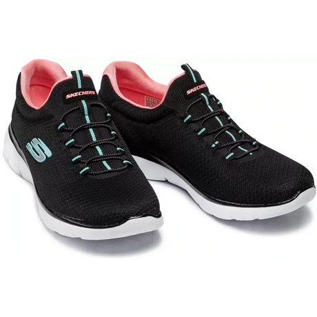 SKECHERS SUMMITS Walking Shoes For Women  (Black, Pink) (12980-BKPK)