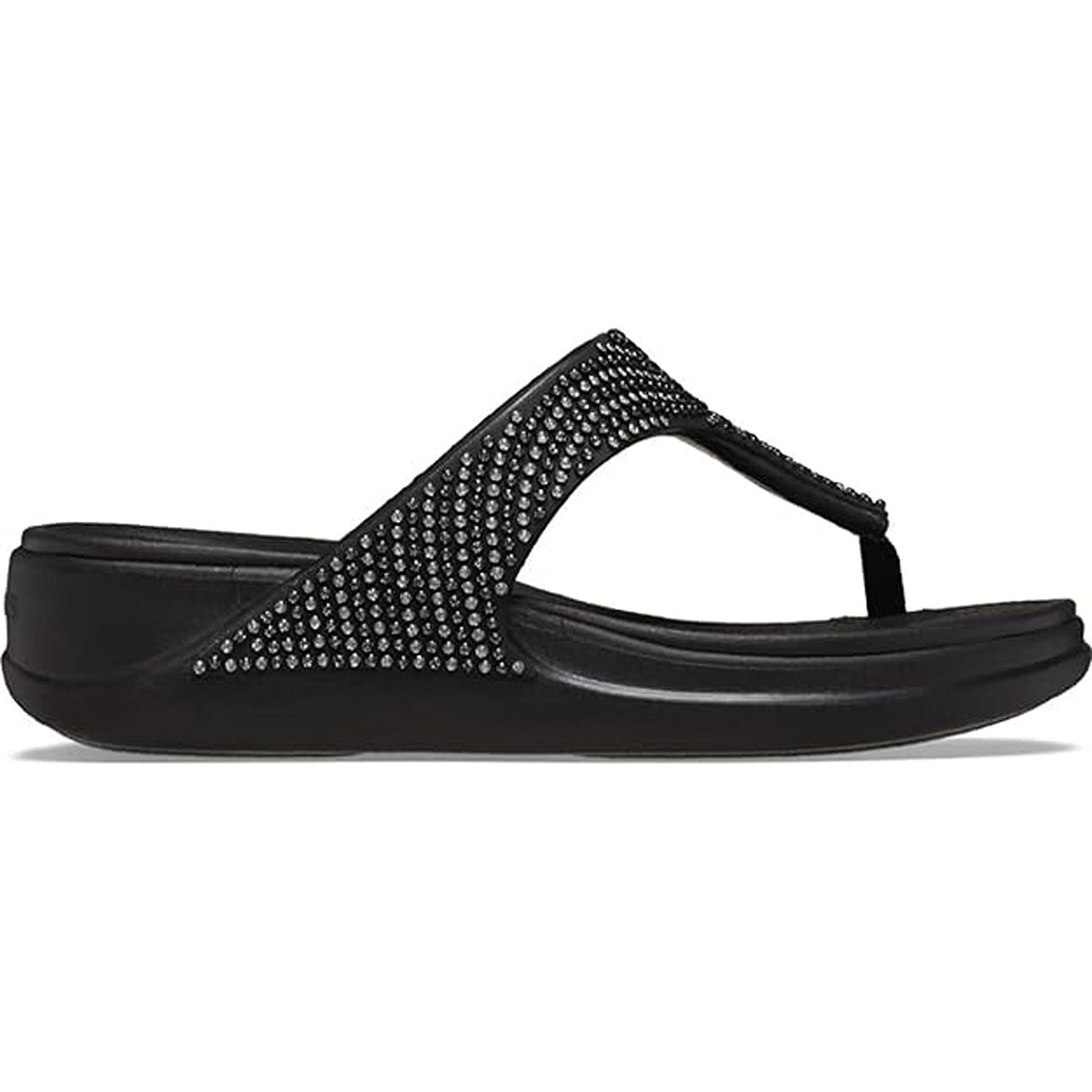 Crocs Women's Boca Bling Flip Wedge W Blk Slipper