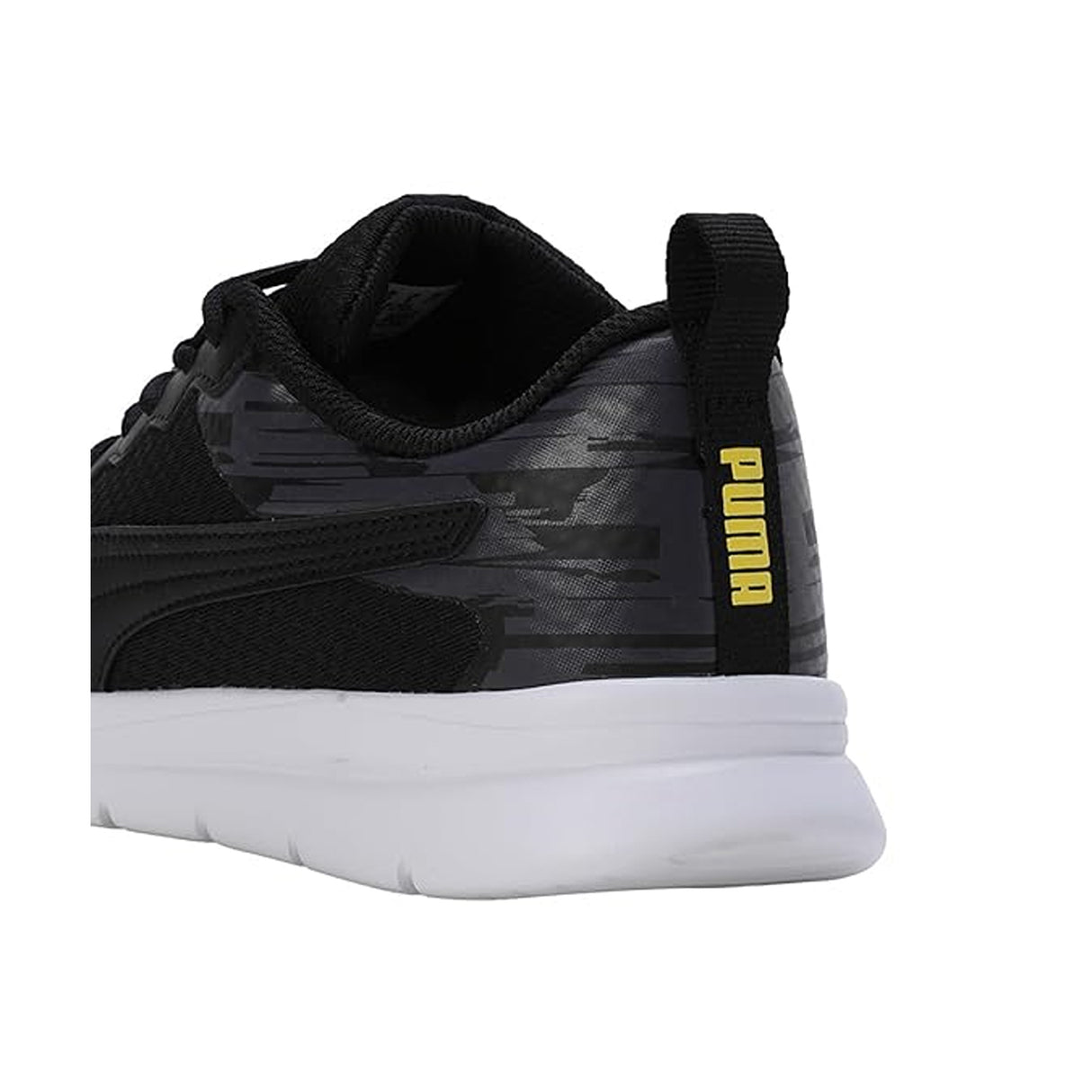 Puma Mens Ultragrip Dark Coal-Black-Pele Yellow Running Shoe (31076201)