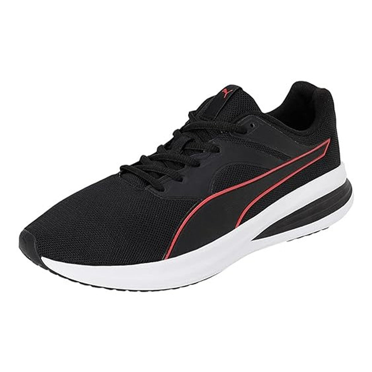 Puma Men's Transport Black-High Risk Red Walking Shoe (37702803)