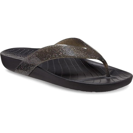 Crocs Women's Splash Glitter Flip Blk Slipper