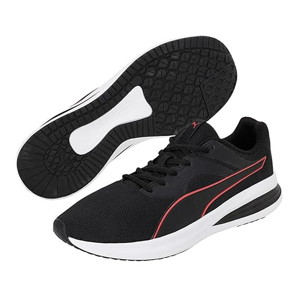 Puma Unisex-Adult Transport Black-High Risk Red Walking Shoe (37702803)