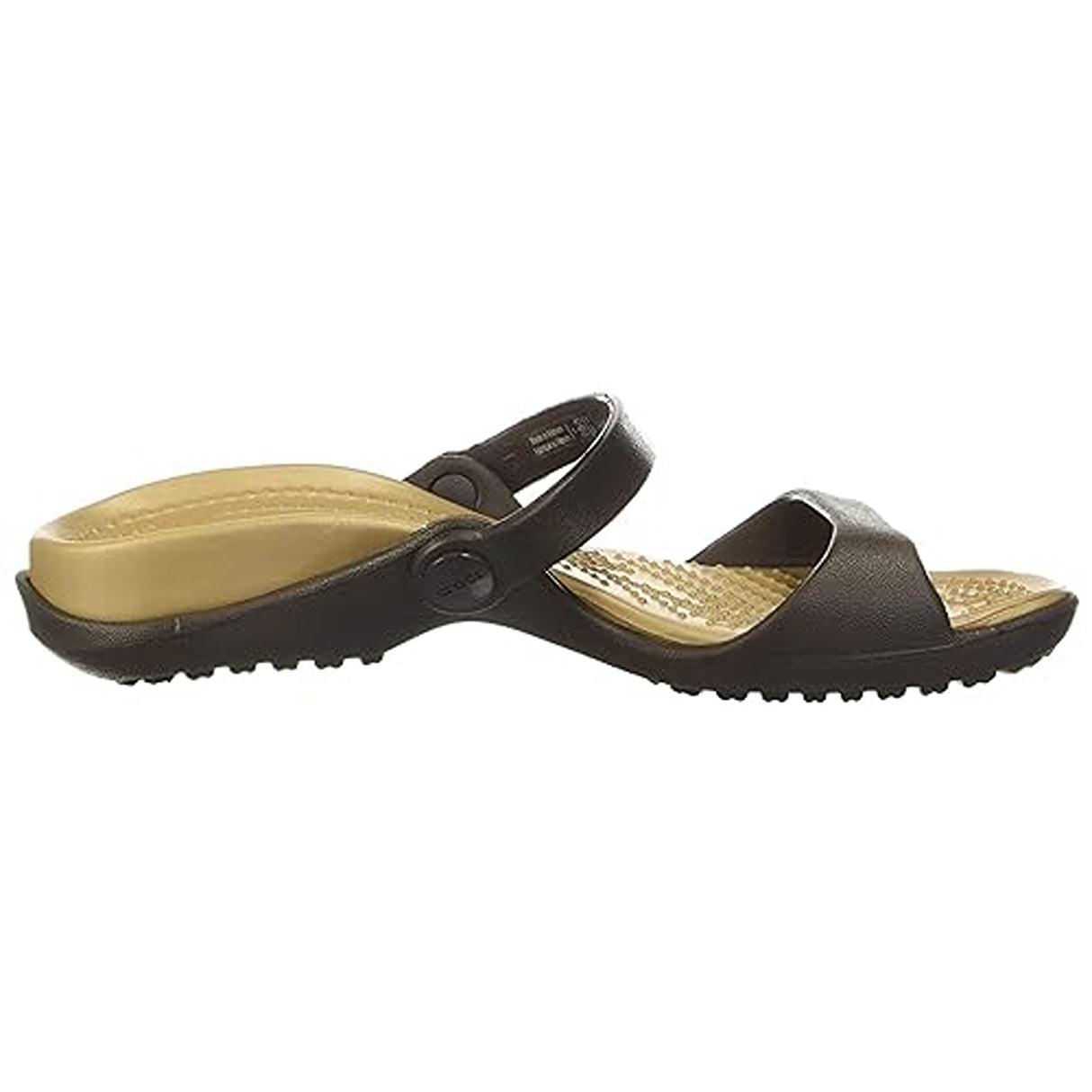 Crocs womens CLEO SANDAL ESPRESSO/GOLD Sandal