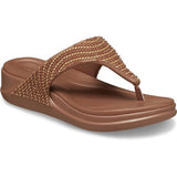 Crocs Women's Boca Bling Flip Wedge W Bronze Slipper