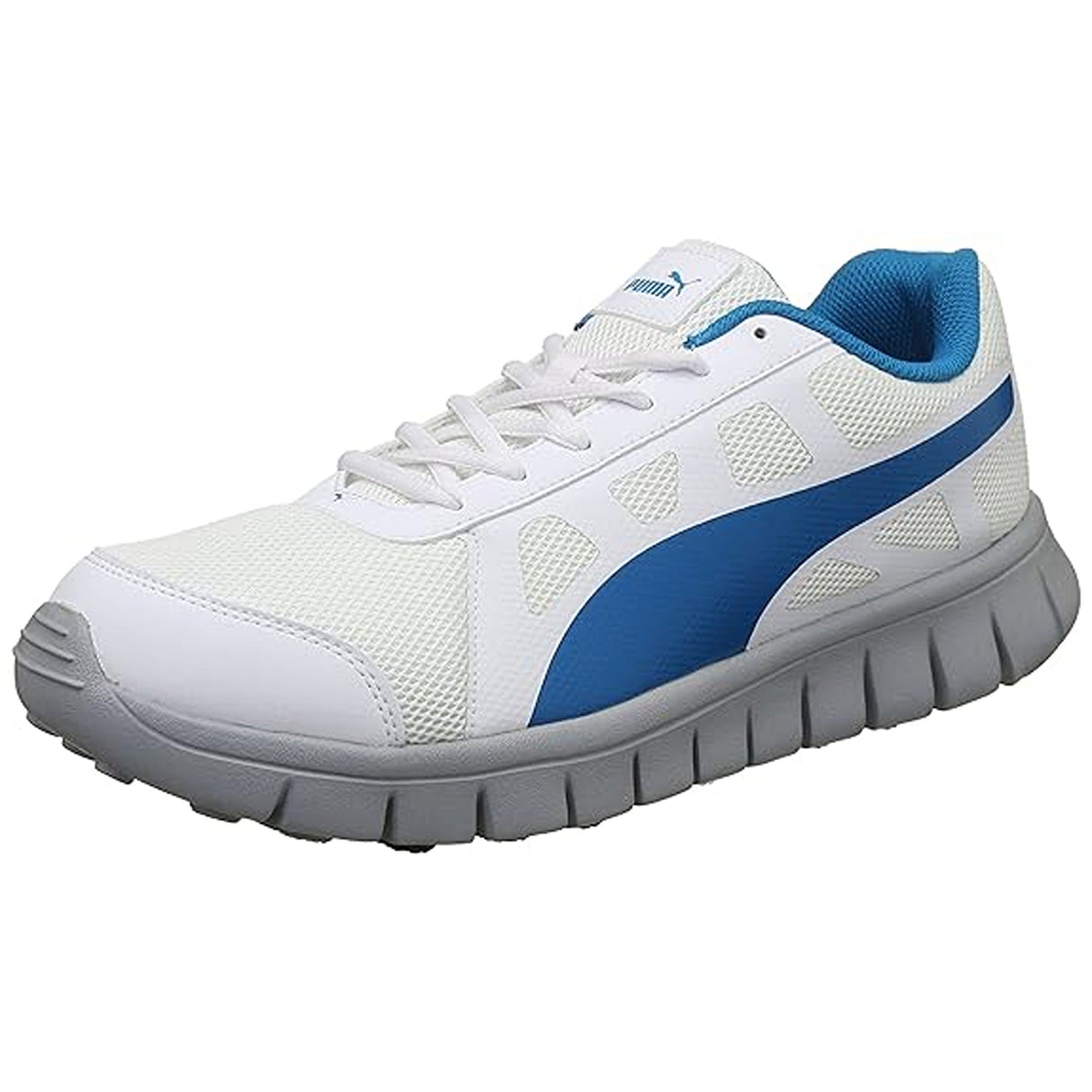 Puma Men's BLUR V1 White-Hawaiian Ocean-Quarry Running Shoes (19163701)