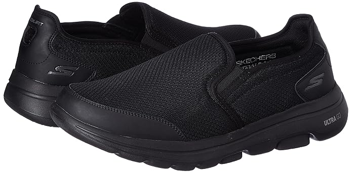 Skechers Men's GO WALK FLEX - REQUEST Black Walking Shoes(216047-BBK)