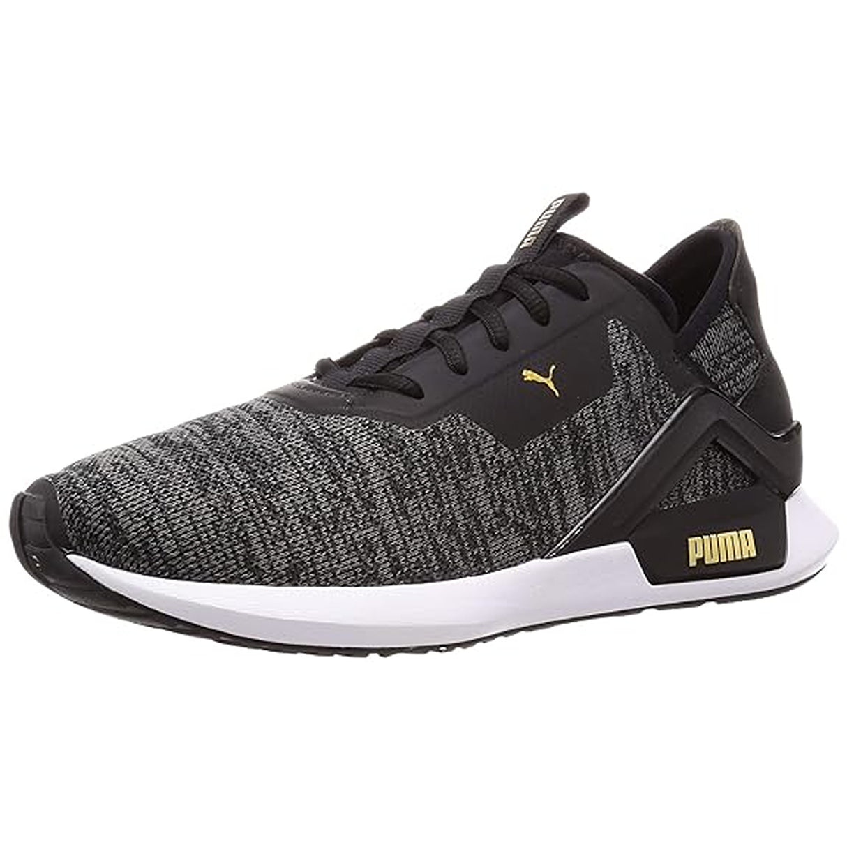 Puma Mens Rogue X Knit Black-Castlerock Running Shoes (19280302)