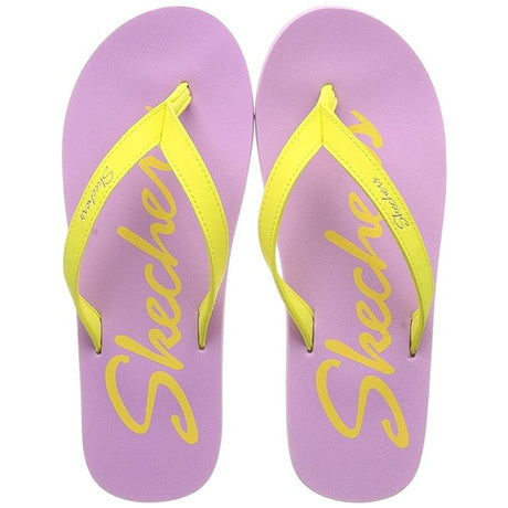 Skechers Women Thong Sandal Purple/Yell Slippers (NOMAST-88888349-PRYL)