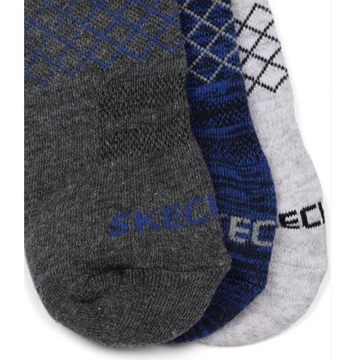 Skechers Cotton Mens Short Socks Black(S20038ID-BLGY_L)