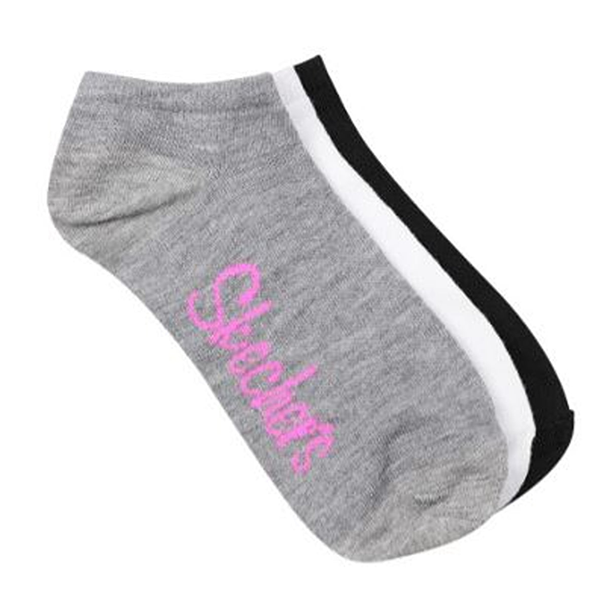 Skechers Polyester Womens S20006Id Ankle Length Socks-Wbgy Medium, Assorted(S20006ID-WBGY_M)