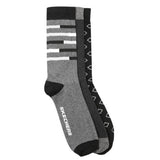 Skechers Cotton Mens S20018Id Calf Length Socks-Gybk Large, Assorted(S20018ID-GYBK_L)