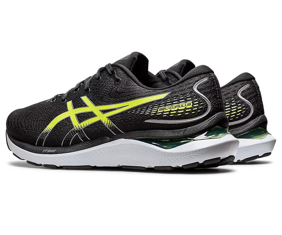 ASICS GEL-CUMULUS 24 Black/Hazard Green Sports Running Shoe