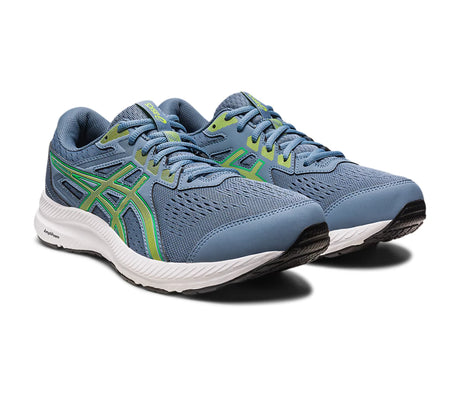 Asics GEL-CONTEND 8 Sports Running Shoes Steel Blue/Lime Zest 1011B492